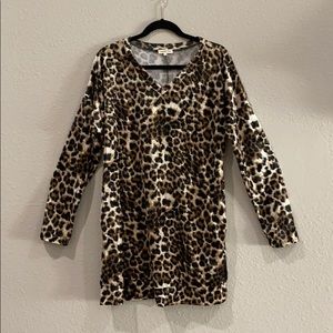 Velvet leopard print dress/tunic